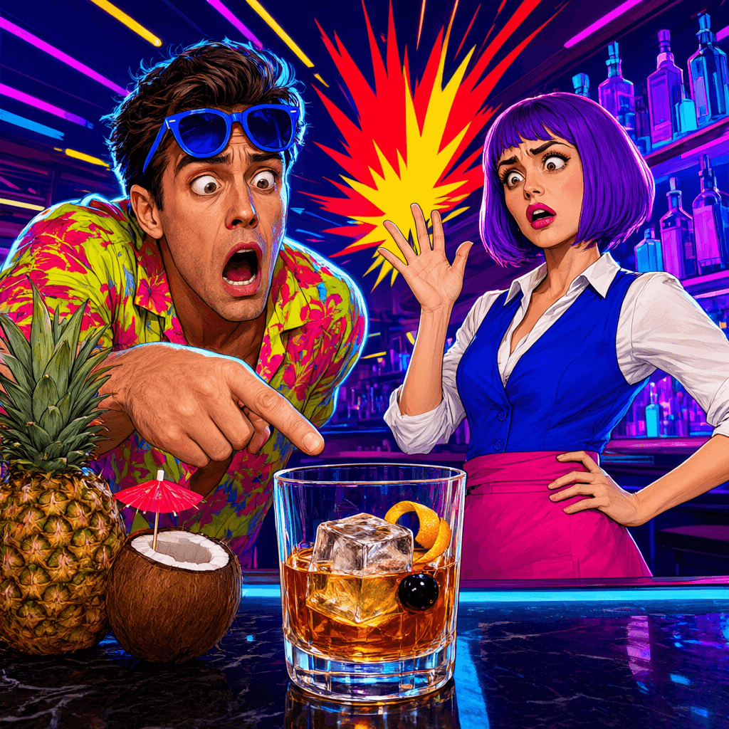 Cover art for Not Fruity Enough, inspired by: A TikTok bartender's customer ordered an Old Fashioned, then asked if it was the Piña Colada and sipped it anyway, complaining it wasn't fruity enough…