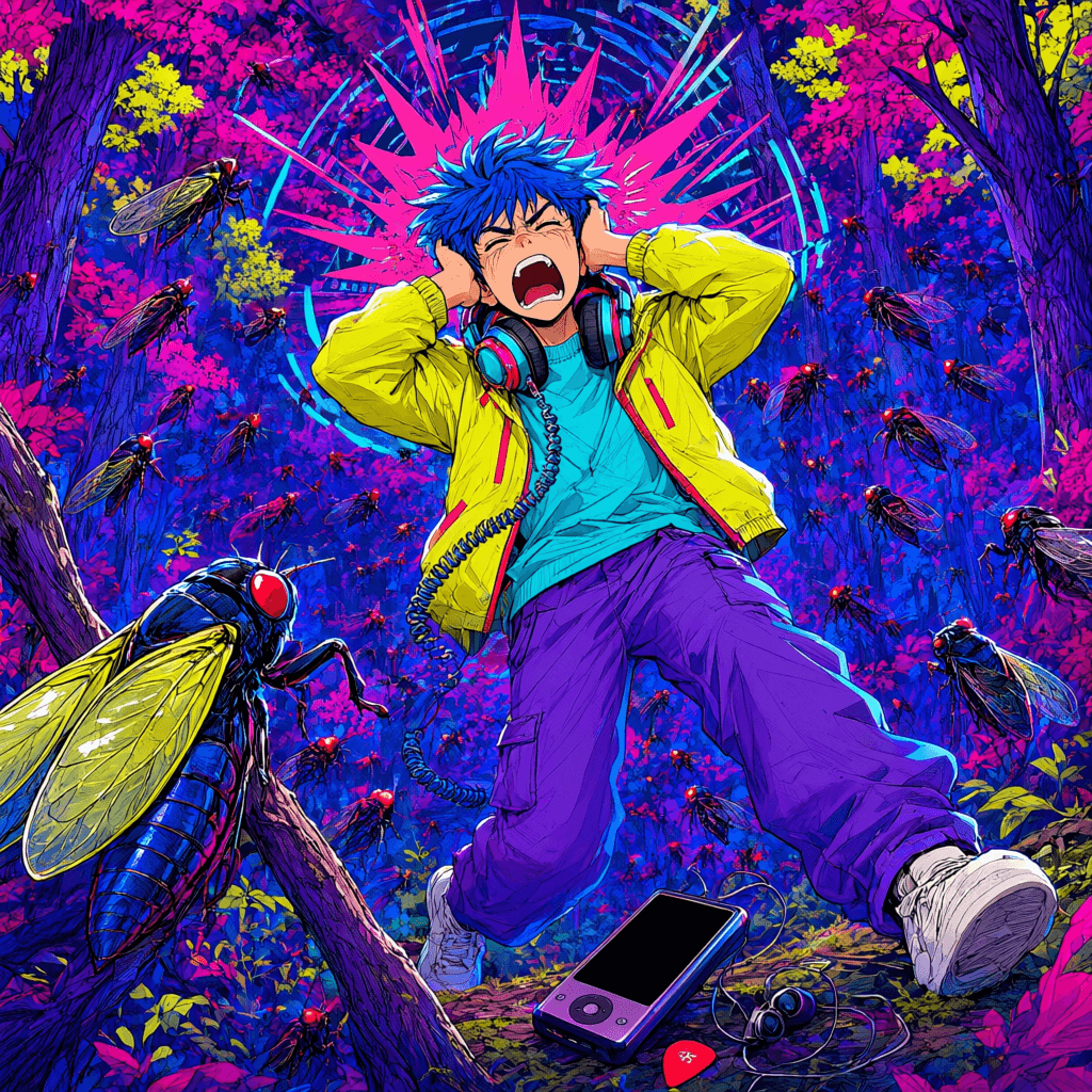 Cover art for Forest Fest: Cicada Choir Live, inspired by: An 18-year-old camper in Ningbo, China sat through four hours of cicada noise and lost his hearing temporarily.