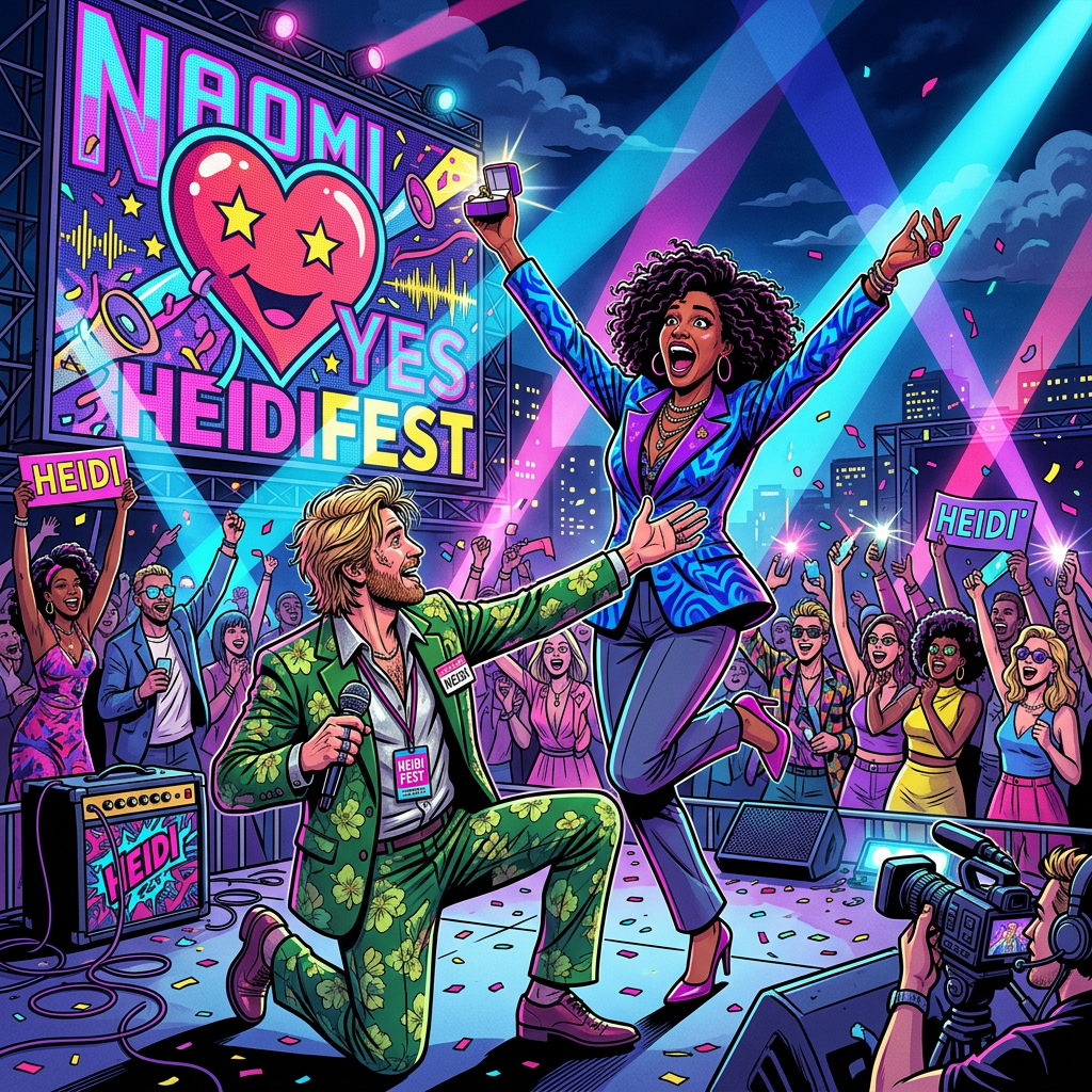 Cover art for Naomi Said Yes (HeidiFest), inspired by: Heidi Klum hosted her own pre-Oktoberfest bash, HeidiFest, at Munich's Hofbräuhaus — and supermodel Naomi Campbell showed up for it.