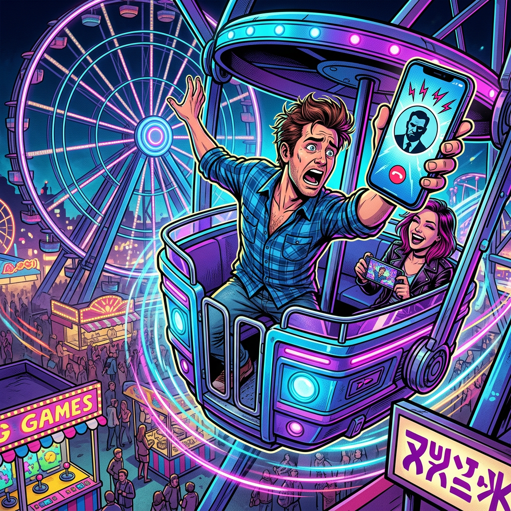 Cover art for Round And Round (Boss Called), inspired by: A man's Ferris wheel encounter went viral and he only found out when his boss called him about it.